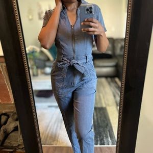 Gray Denim Jumpsuit with Belt, Universal Thread Goods Co., US Size 6